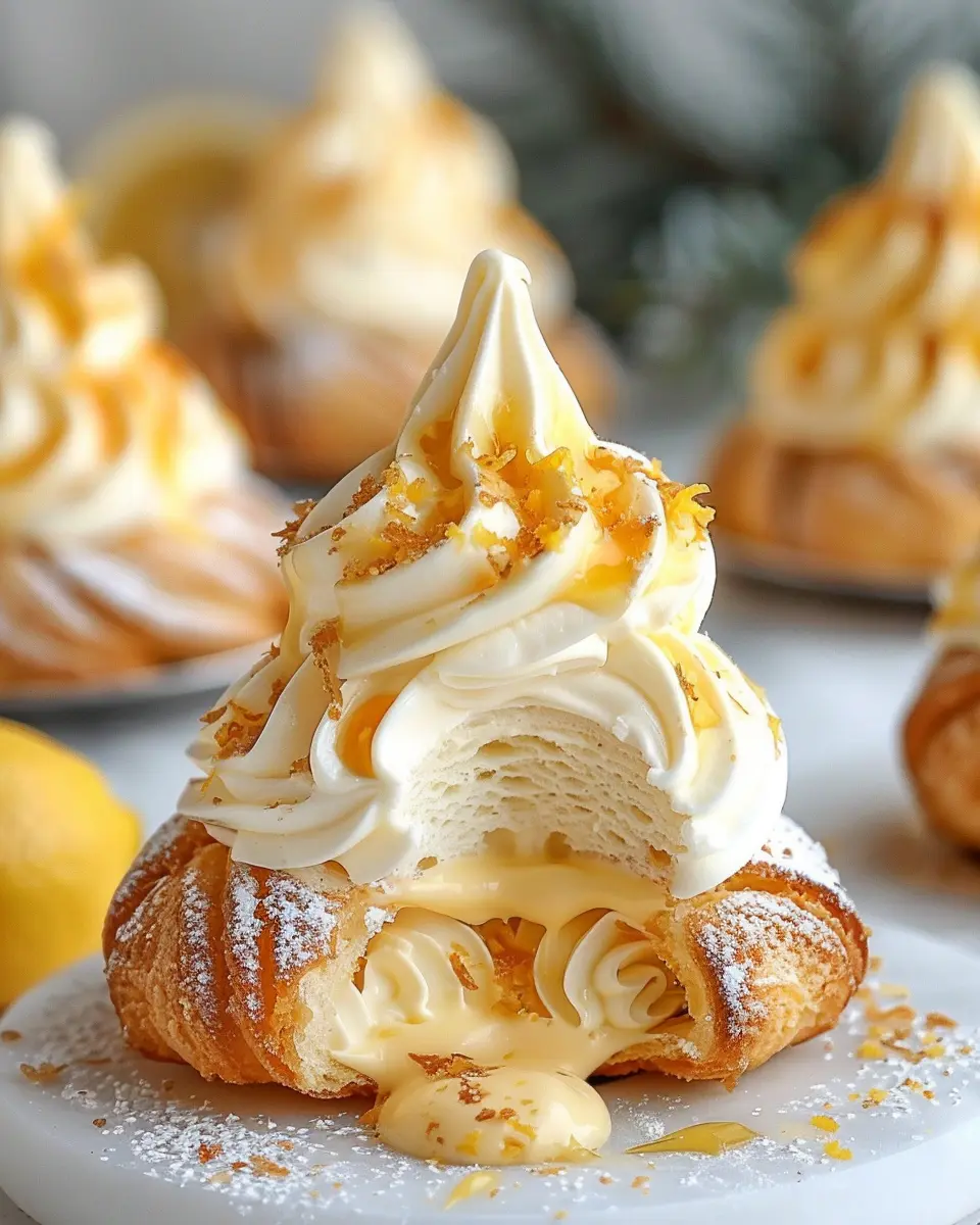 Light choux pastries filled with lemon cream for a refreshing treat
