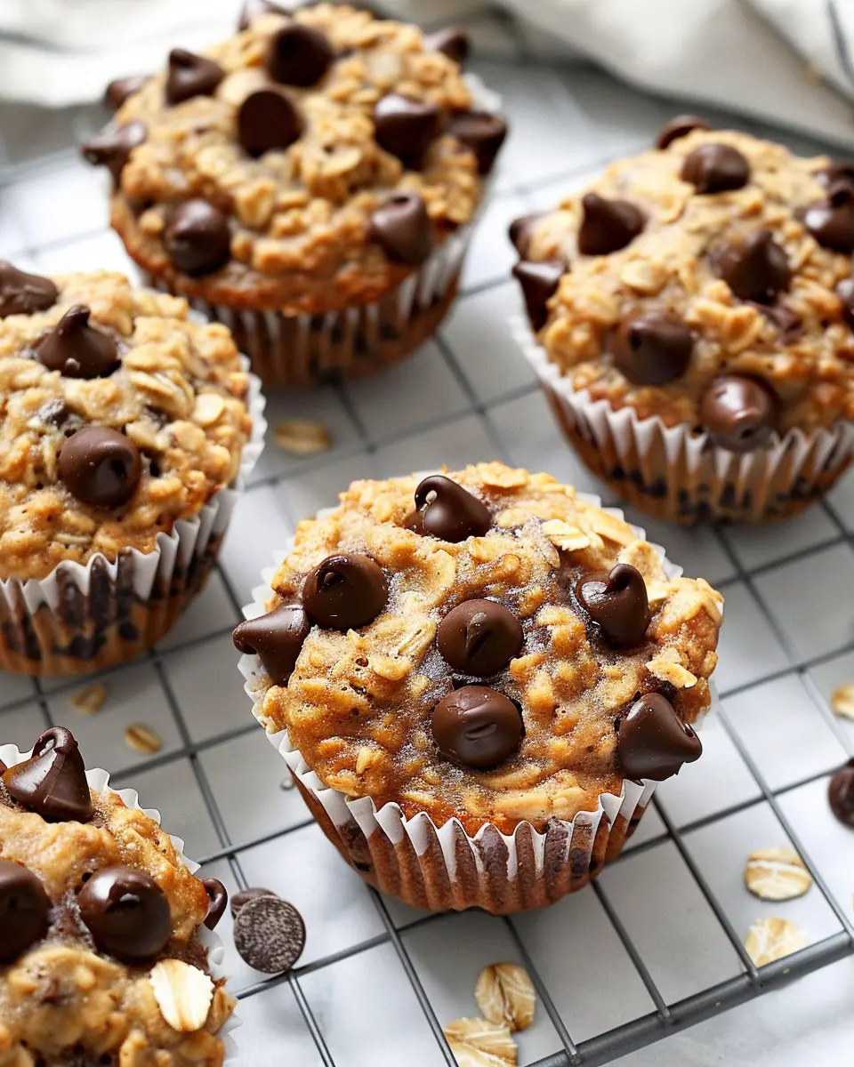 Greek Yogurt Chocolate Chip Oatmeal Muffins (gluten-free)
