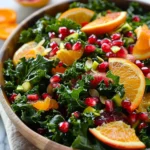 Citrus Pomegranate Kale Salad with Honey-Lemon Vinaigrette