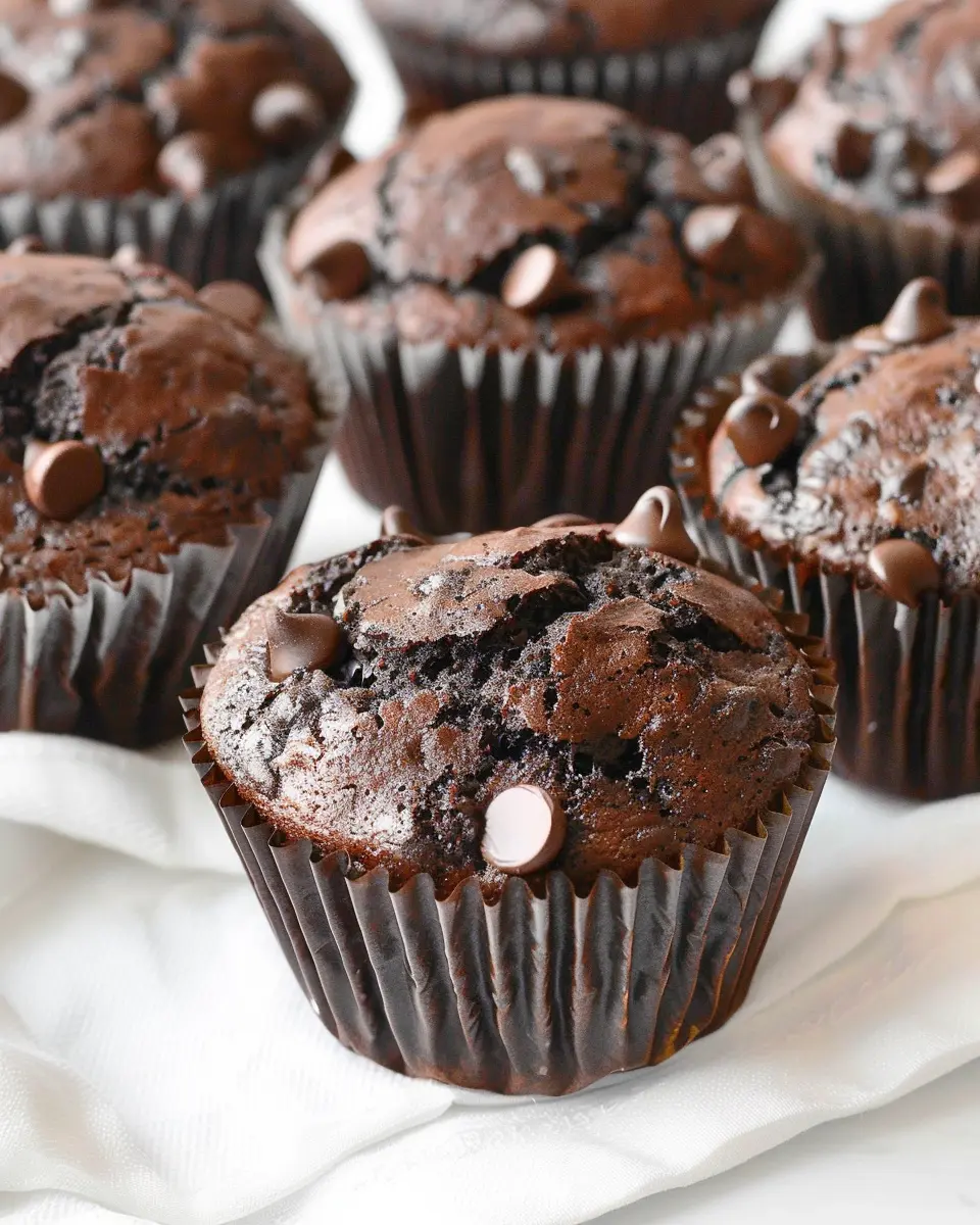 Bakery Style Double Chocolate Chip Muffins